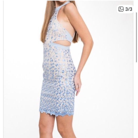 L’ATISTE Lace & Embroidered Midi Cocktail Dress, Size M - Picture 3 of 13